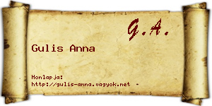 Gulis Anna névjegykártya